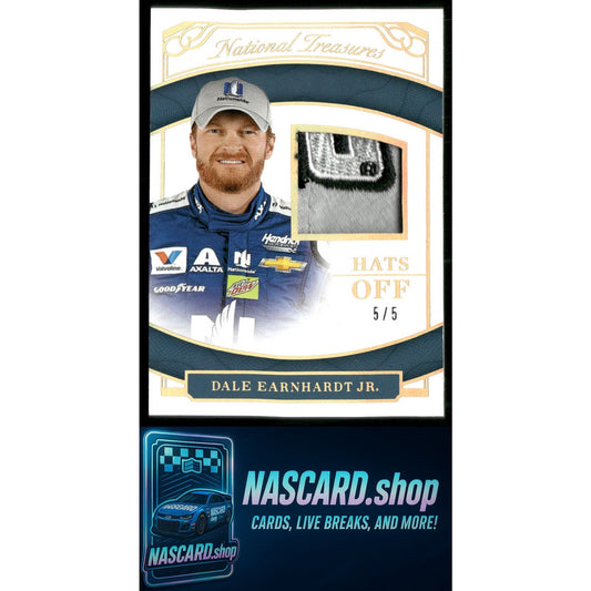 2017 Panini National Treasures #HO-JR1 Dale Earnhardt Jr. Hats Off Sponsor #5/5 - NASCARD.shop