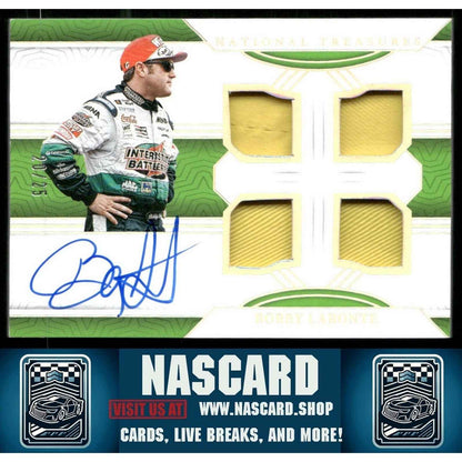 2024 National Treasures Quad Race Gear Graphs Holo Silver Bobby Labonte /25