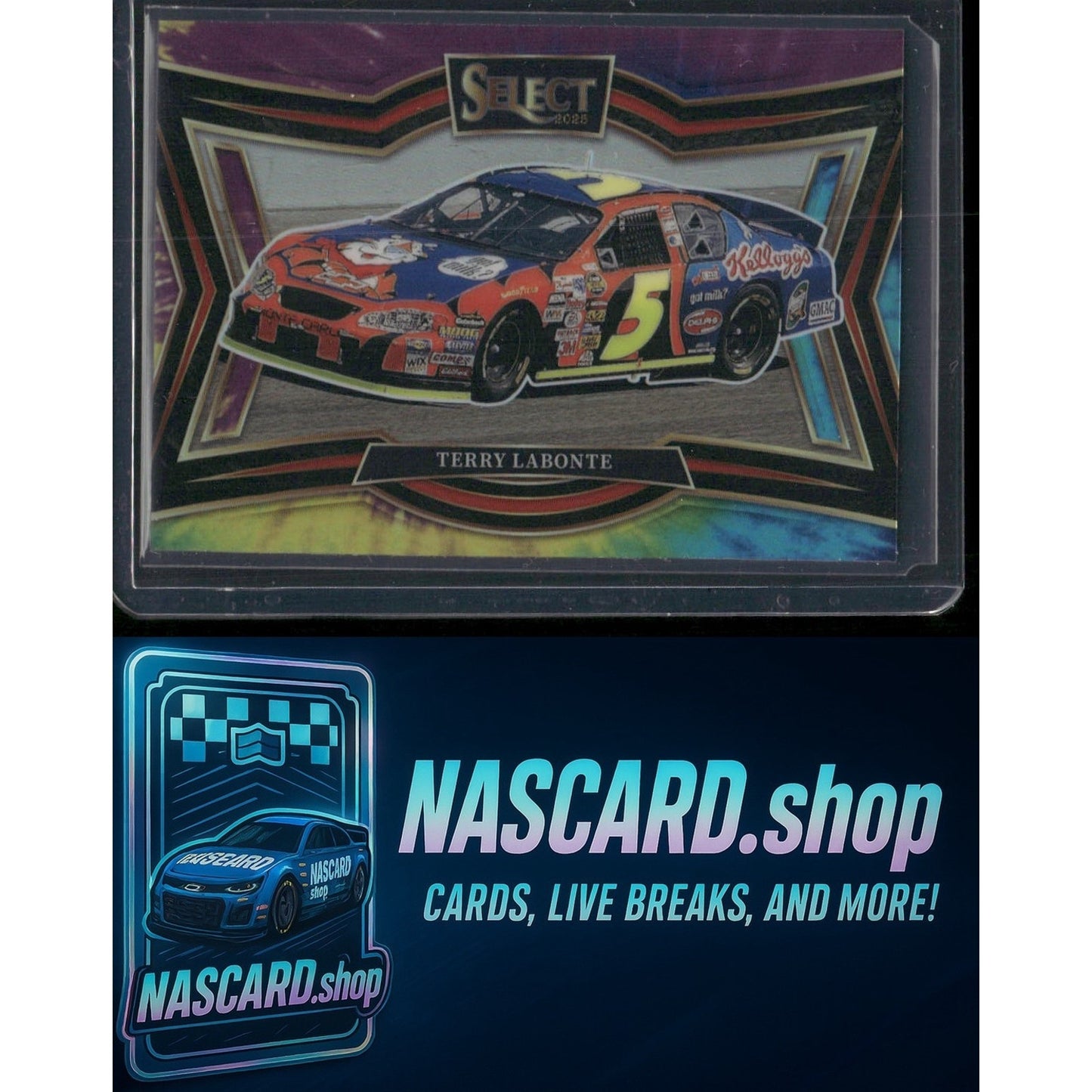 2025 Panini Select Pit Road #112 Terry Labonte Tie-Dye Prizms /25