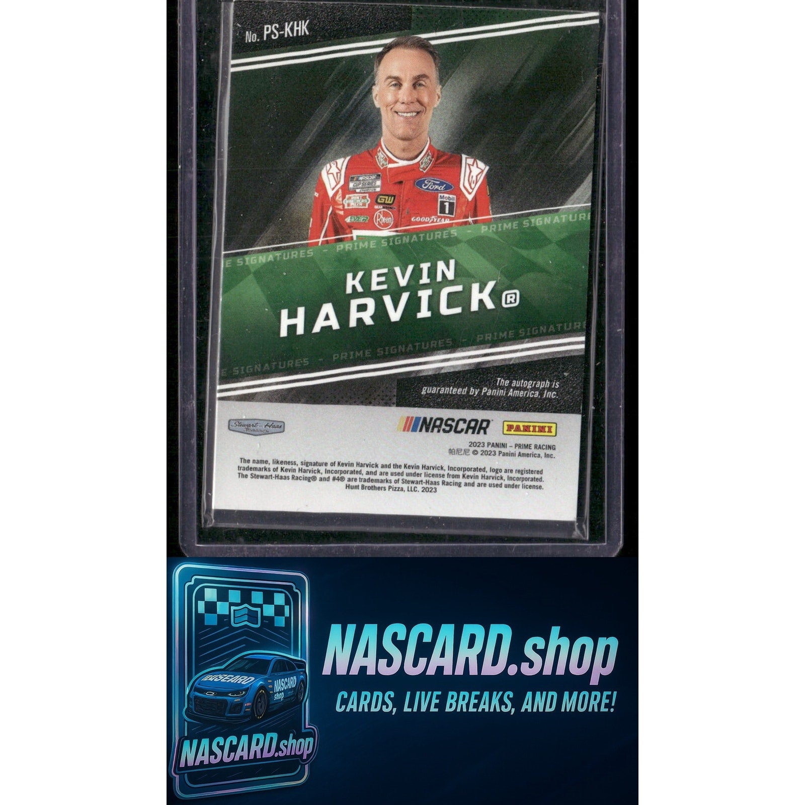 2023 Panini Prime #PS-KHK Kevin Harvick Prime Signatures Holo Gold #/15 - NASCARD.shop
