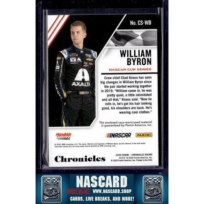 2020 Panini Chronicles #CS-WB William Byron Chronicles Swatches - NASCARD.shop