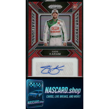 2024 Panini Prizm #SS-SKM Sage Karam Sensational Signatures Red #/99