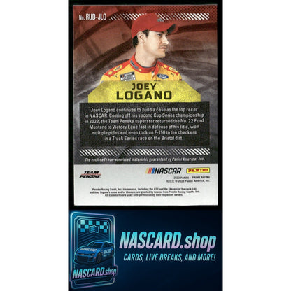 2023 Panini Prime #RUT-JLO Joey Logano Race Used Trios Firesuits Holo Gold #/25