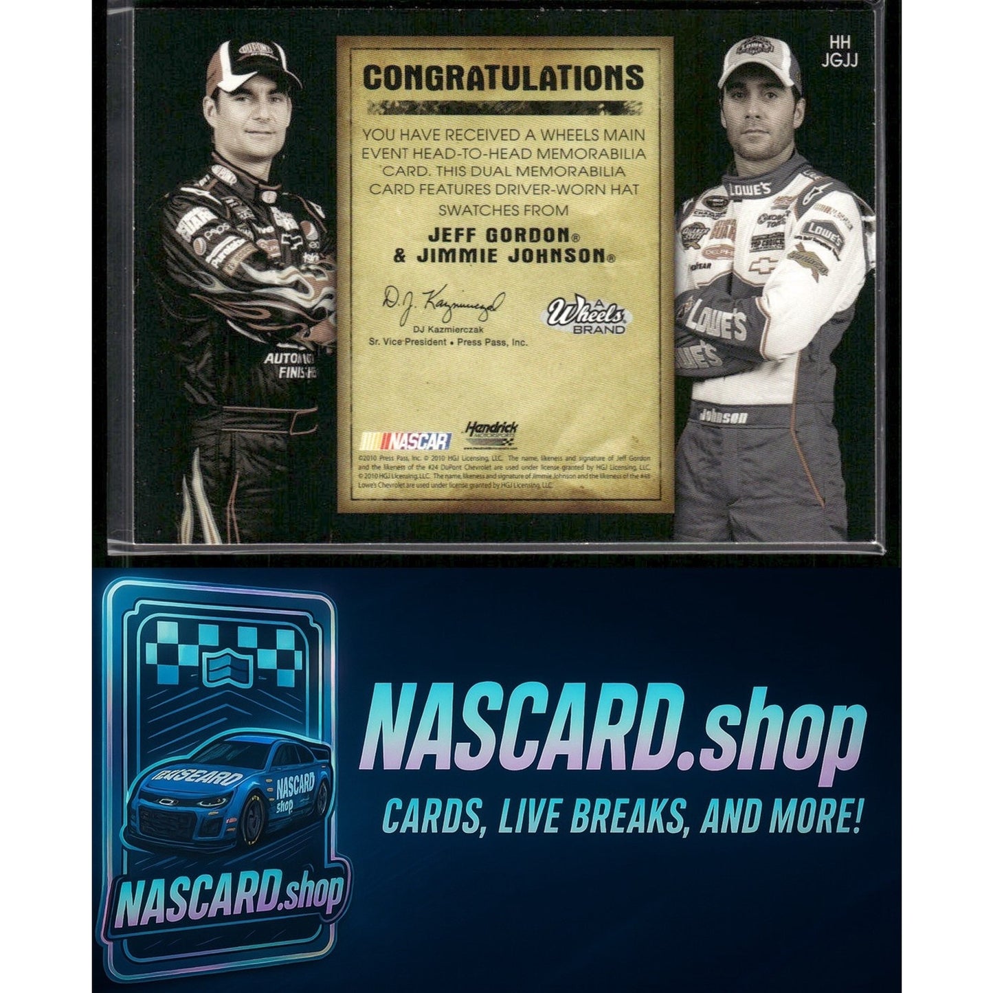 2010 Wheels Main Event Jeff Gordon Jimmie Johnson Head to Head Red #/25 - NASCARD.shop