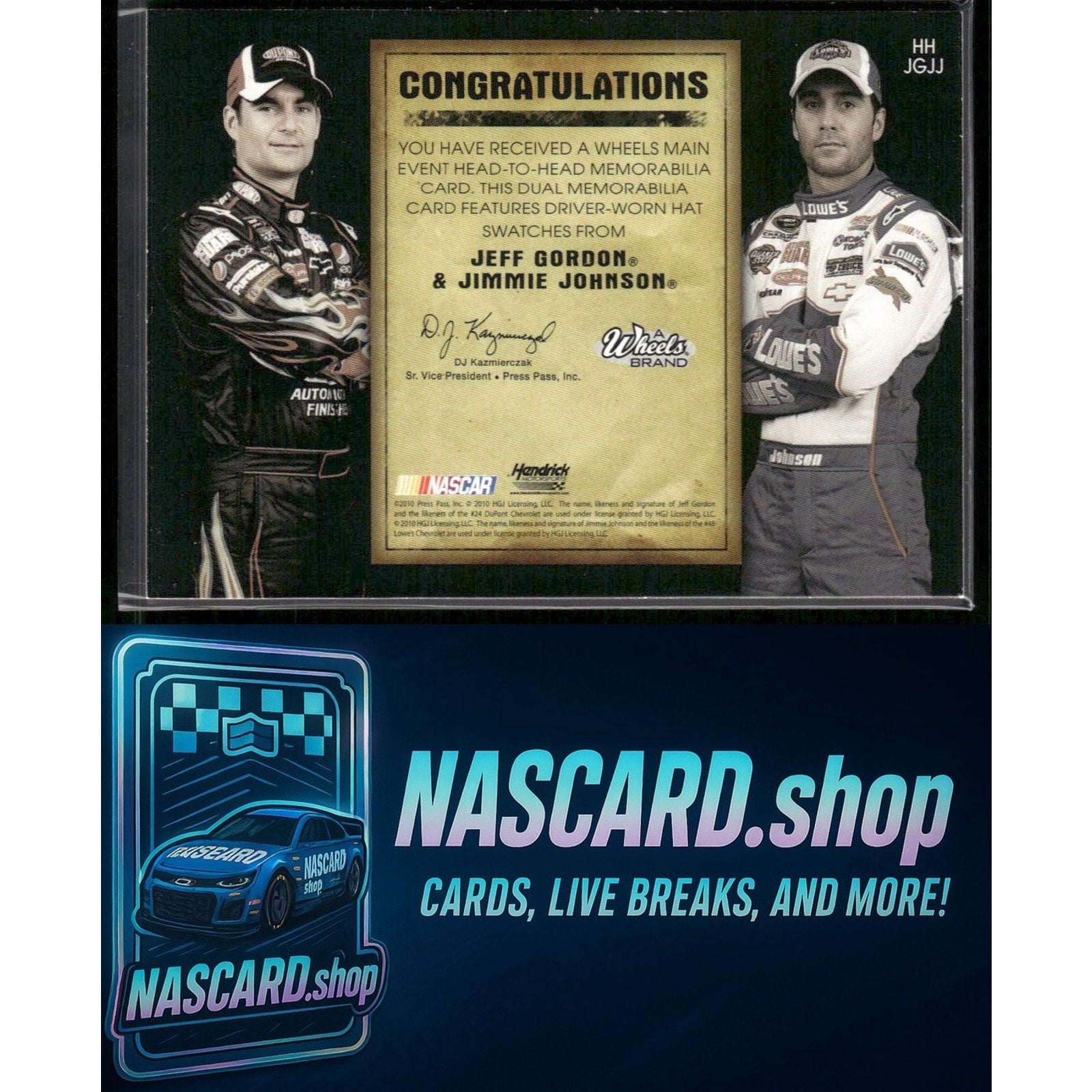 2010 Wheels Main Event Jeff Gordon Jimmie Johnson Head to Head Red #/25 - NASCARD.shop