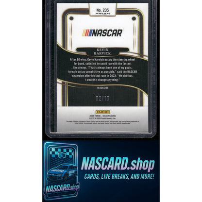 2025 Panini Select Trackside #235 Kevin Harvick Gold Power Plaid #/13