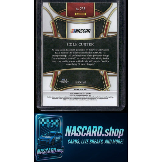 2024 Panini Select Trackside #235 Cole Custer Tiger Prizms