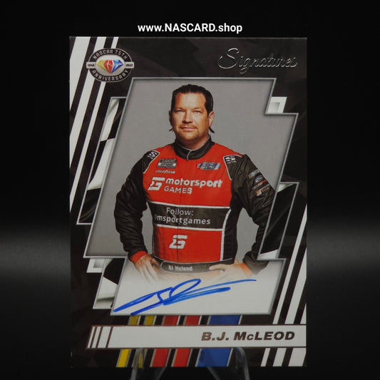 2023 Panini Prizm - Nascar 75th Anniversary Signatures B.J. McLeod #75-BJ (AU)