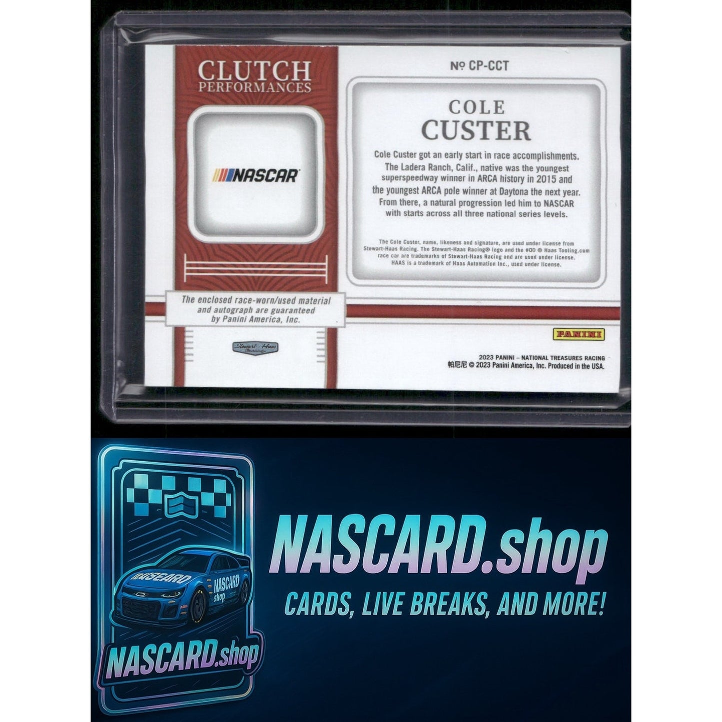 2023 Panini National Treasures Cole Custer Clutch Performances Holo Silver #/25