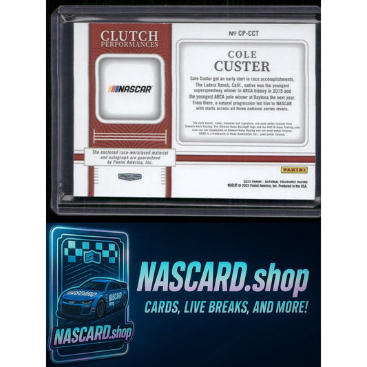 2023 Panini National Treasures Cole Custer Clutch Performances Holo Silver #/25