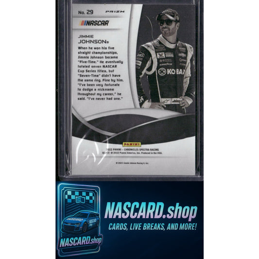 2022 Panini Chronicles #29 Jimmie Johnson Spectra Variation - NASCARD.shop