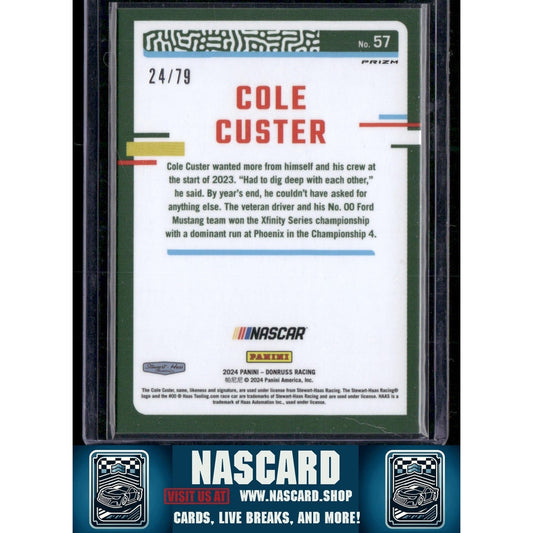 2024 Donruss #57 Cole Custer Optic Pink Velocity #/79
