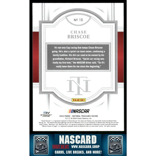 2024 Panini National Treasures #16 Chase Briscoe Holo Gold