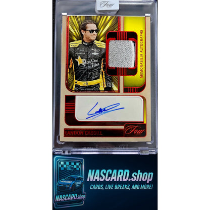 2025 Panini Turn Four #MA-LCS Landon Cassill Memorabilia Autographs Red #/15