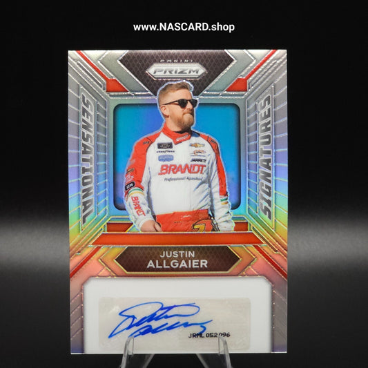 2024 Panini Prizm Racing Sensational Signatures Silver Prizm Justin Allgaier