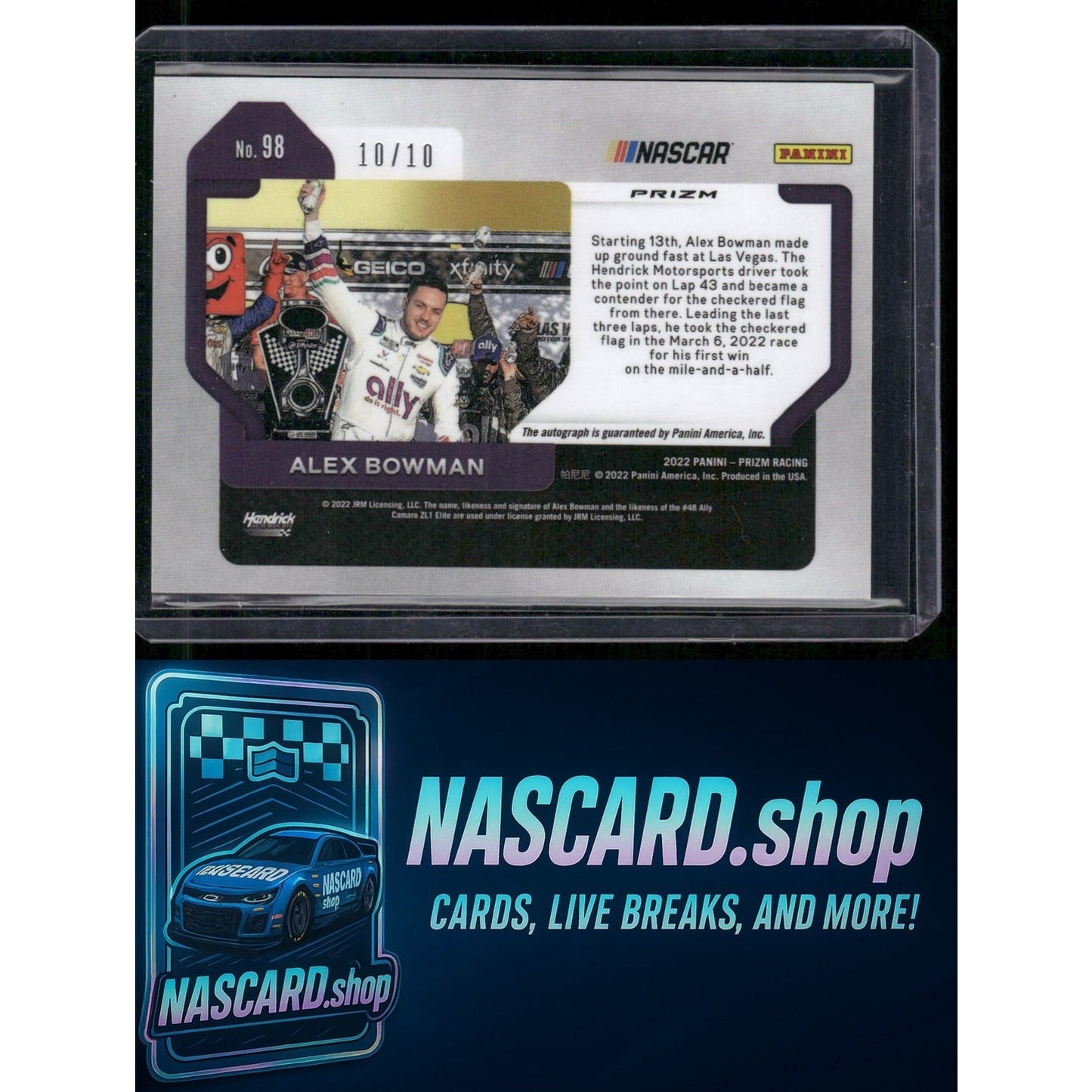 2022 Panini Prizm #98 Alex Bowman Gold Prizm #10/10 - NASCARD.shop