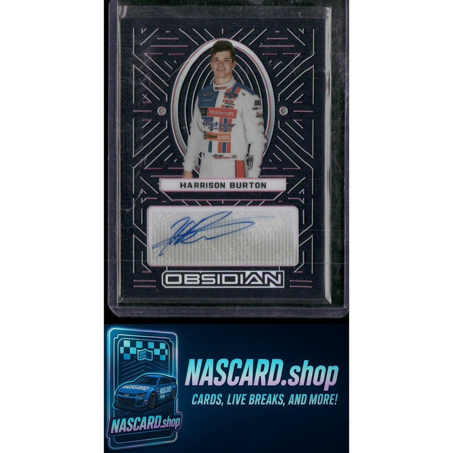 2023 Chronicles Harrison Burton Obsidian Signatures Electric Etch Pink #01/25 - NASCARD.shop