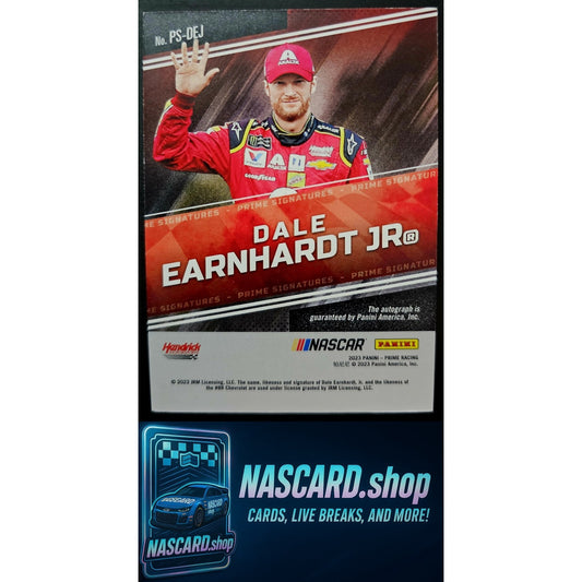 2023 Panini Prime #PS-DEJ Dale Earnhardt Jr Prime Signatures Holo Gold #/15