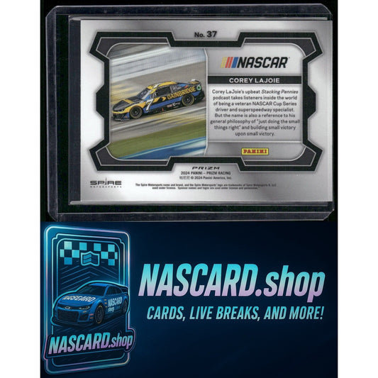 2024 Panini Prizm #37 Corey LaJoie White Sparkle