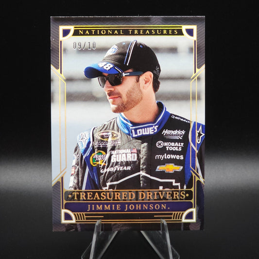 2023 Panini National Treasures - Treasured Drivers Gold Jimmie Johnson #TD4 /10 - NASCARD.shop