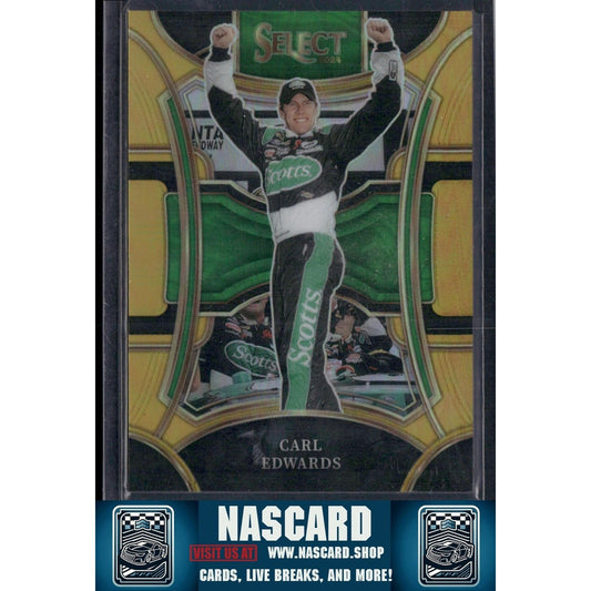 2024 Panini Select #281 Trackside Carl Edwards Gold Prizms #/10