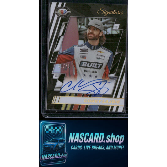 2023 Panini Prime Corey LaJoie NASCAR 75th Anniversary Signatures Holo #/75