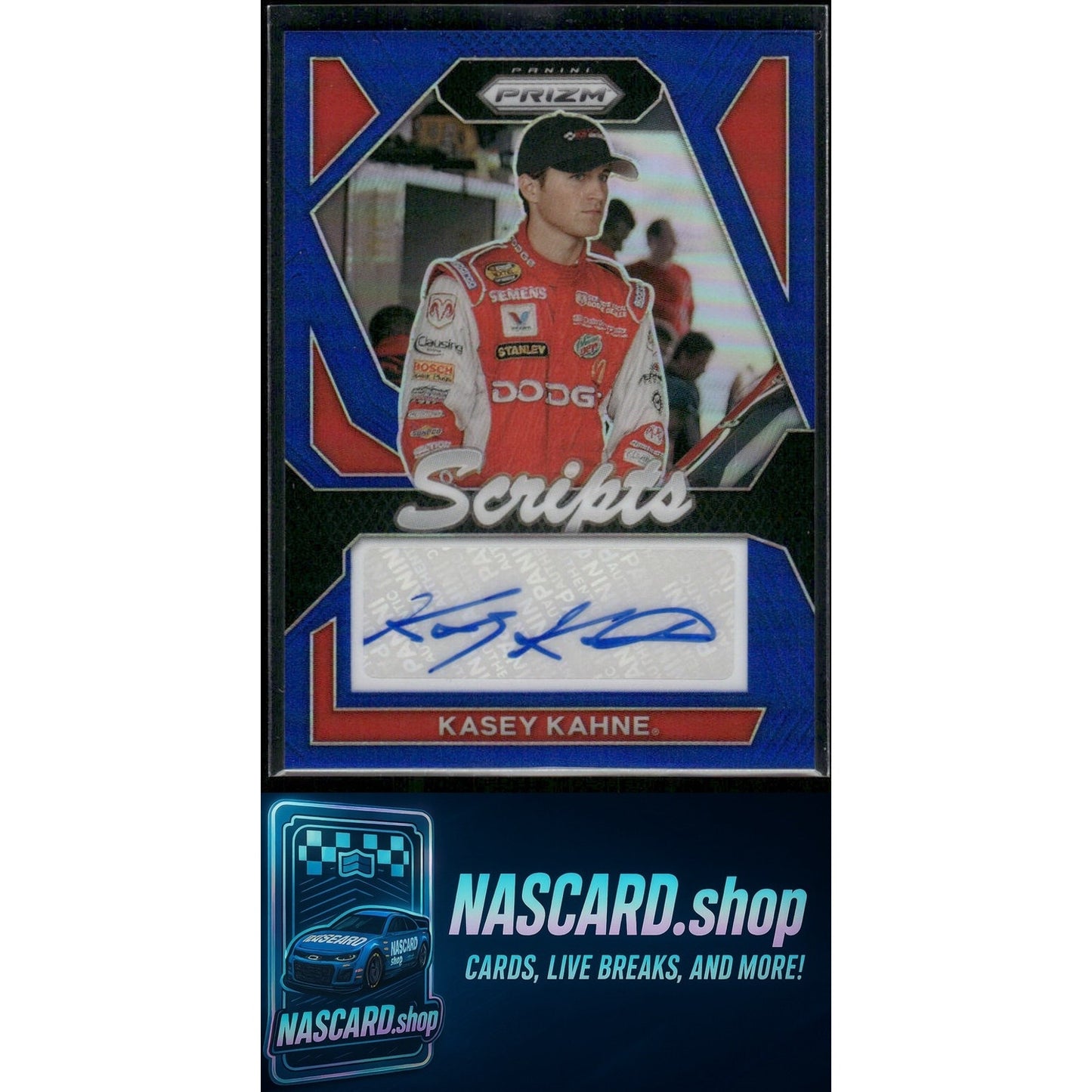 2024 Panini Prizm #S-KKE Kasey Kahne Scripts Blue #/35