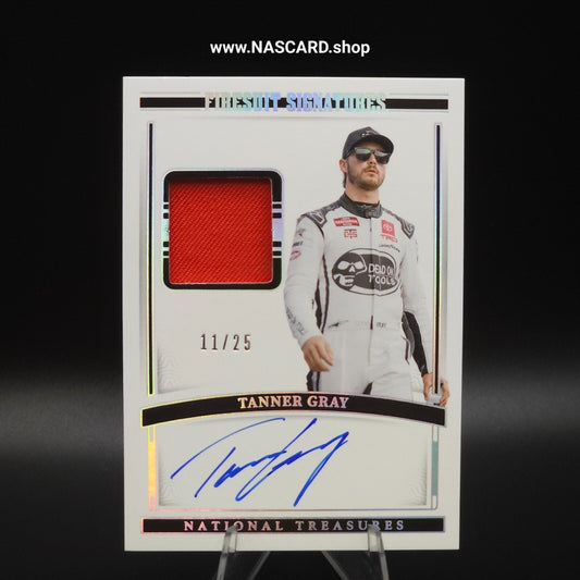 2024 Panini National Treasures Firesuit Signatures Holo Silver Tanner Gray /25