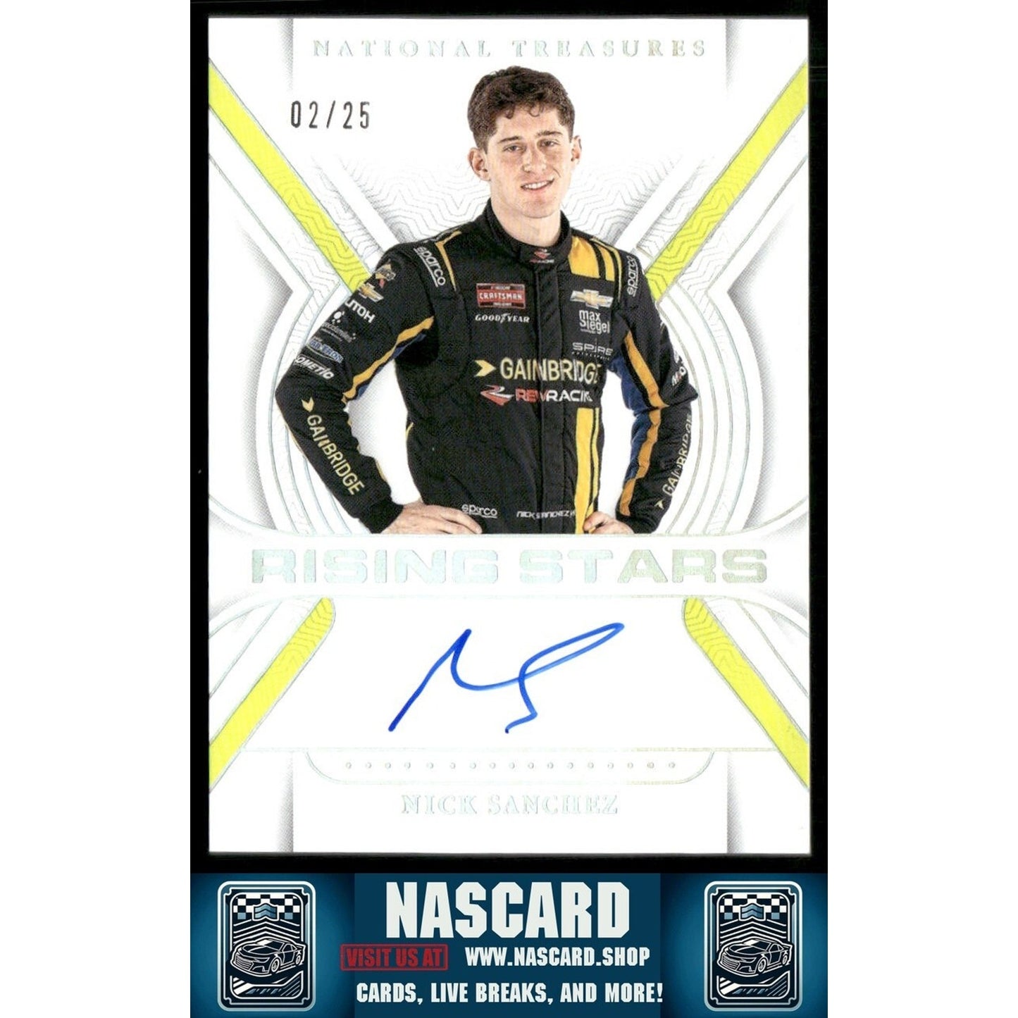 2024 Panini National Treasures Rising Stars Holo Silver Nick Sanchez 02/25 - NASCARD.shop