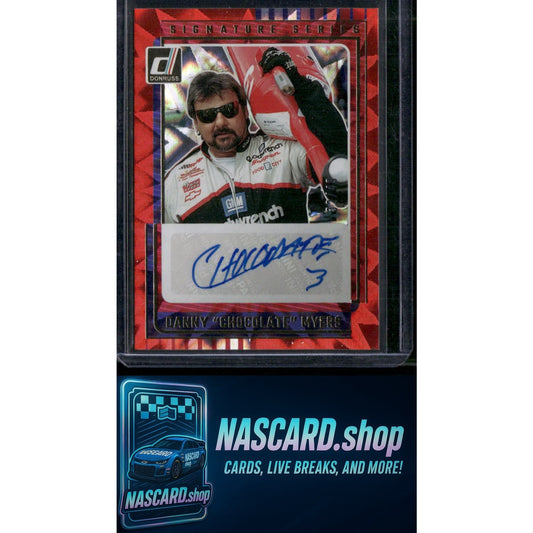2025 Donruss #SS-DCM Danny "Chocolate" Myers Signature Series Red Xplosion #/49 - NASCARD.shop