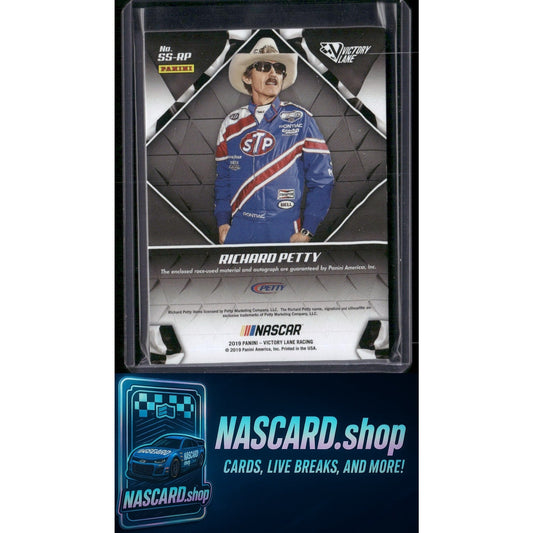2019 Panini Victory Lane #SS-RP Richard Petty Signature Swatches Red #/10 - NASCARD.shop