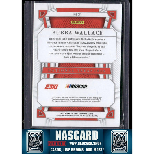 2023 Panini National Treasures #31 Bubba Wallace #/25