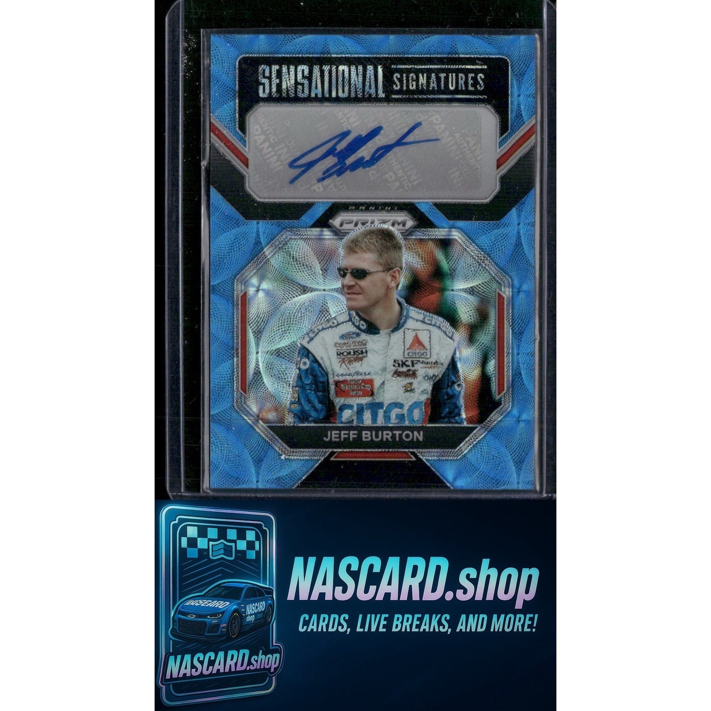 2023 Panini Prizm Jeff Burton Sensational Signatures Carolina Blue Scope #/35 - NASCARD.shop