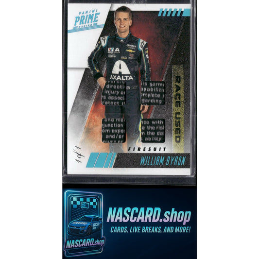 2019 Panini Prime William Byron Race Used Quads Firesuits Laundry Tags 1/1 - NASCARD.shop