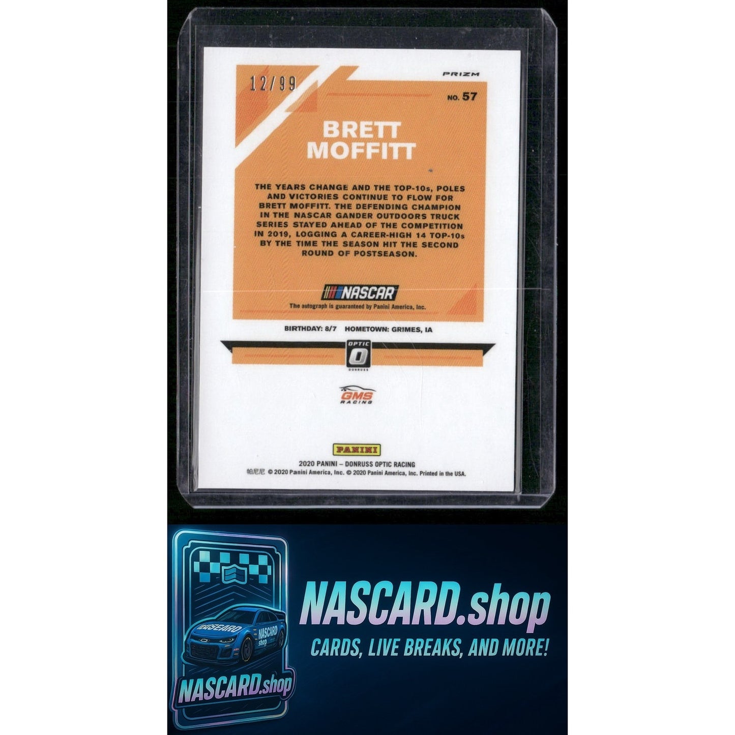 2020 Donruss #57 Brett Moffitt Optic Signatures Holo #/99