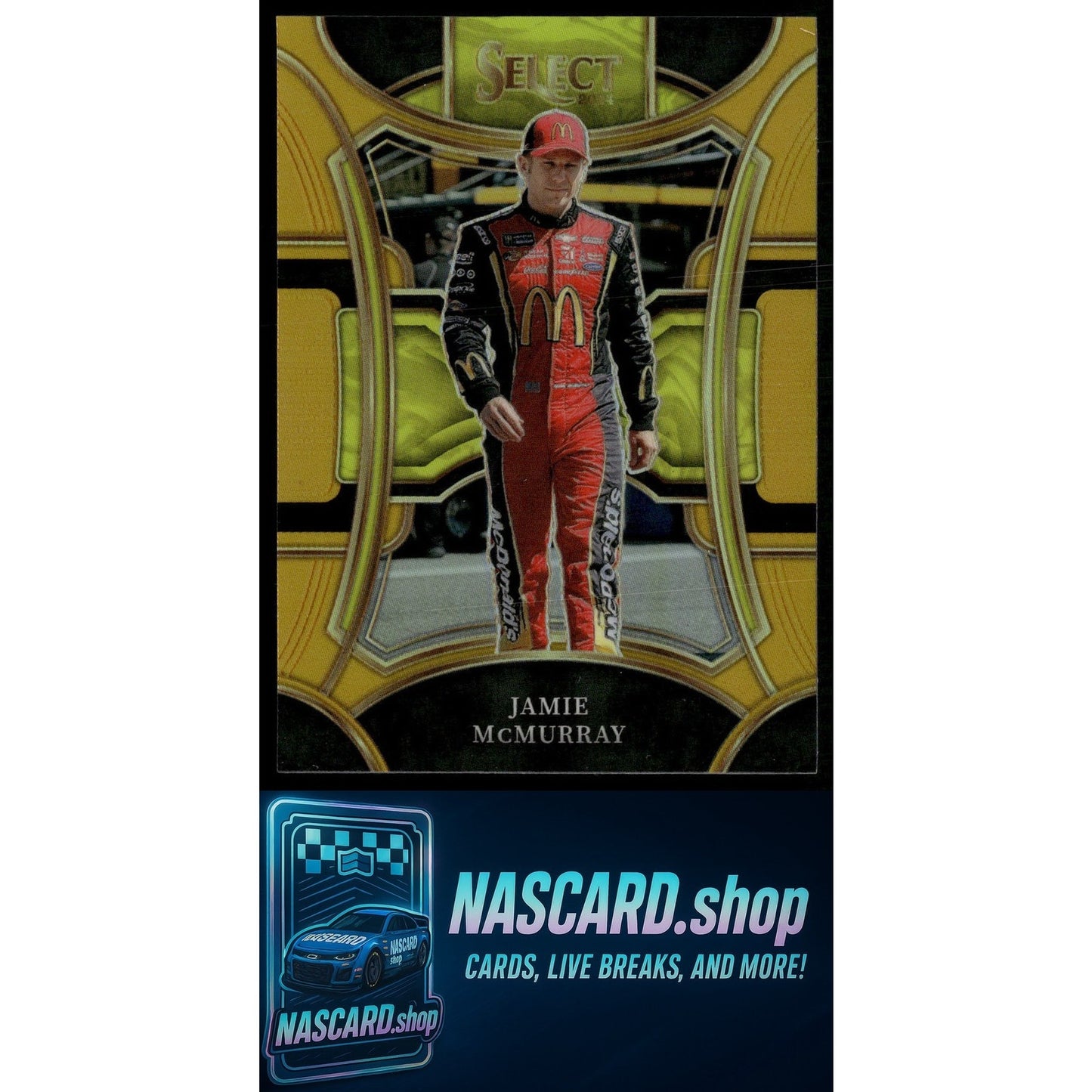 2024 Panini Select #219 Jamie McMurray Gold Prizms #10/10 - NASCARD.shop