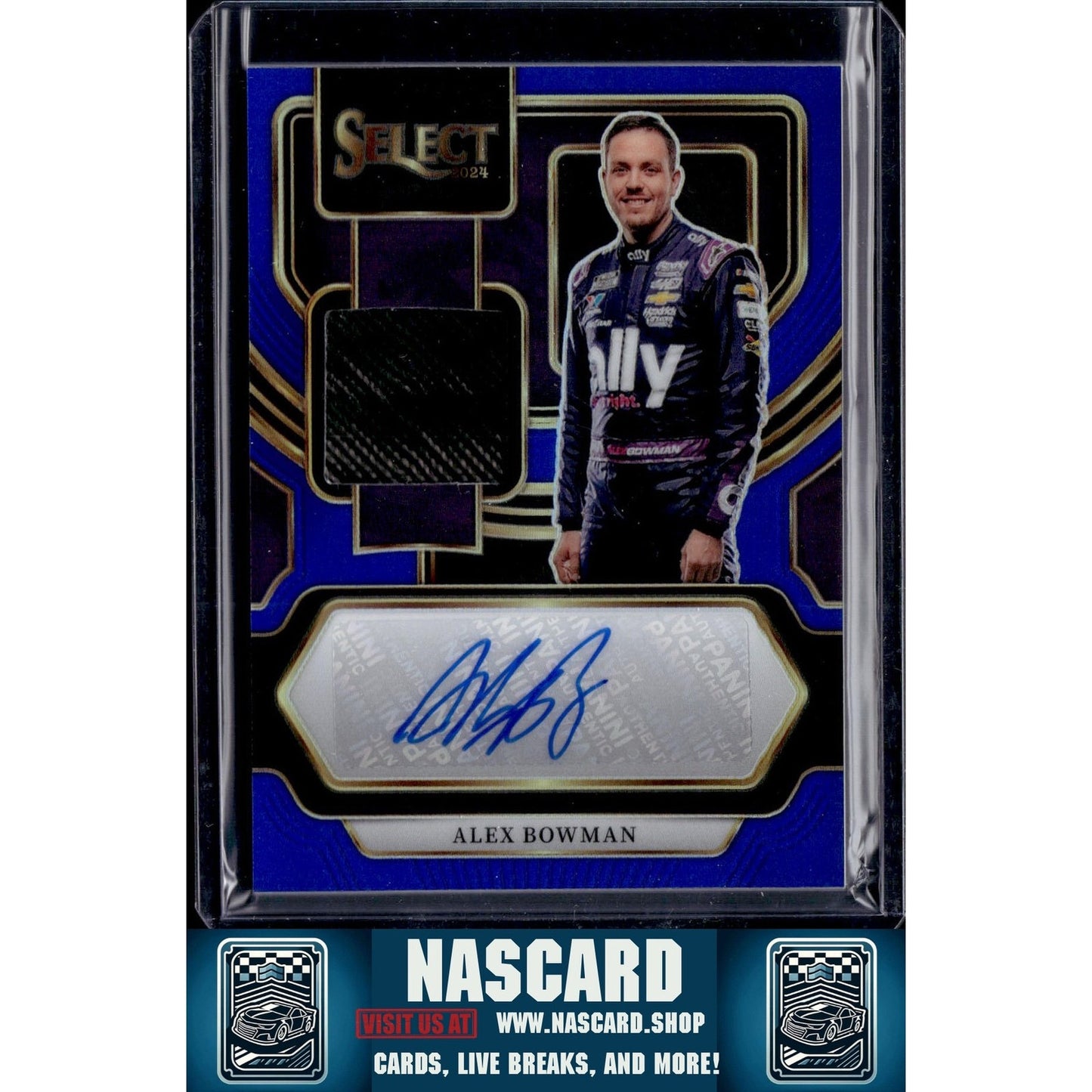 2024 Panini Select #AM-ABM Alex Bowman Autographed Memorabilia Blue Prizms - NASCARD.shop
