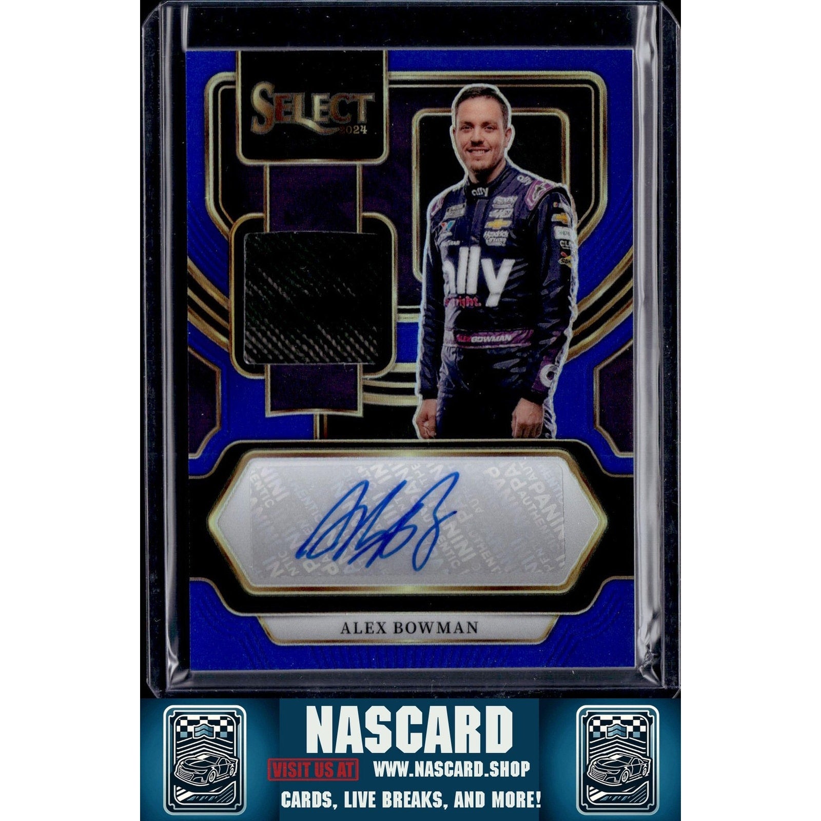 2024 Panini Select #AM-ABM Alex Bowman Autographed Memorabilia Blue Prizms - NASCARD.shop