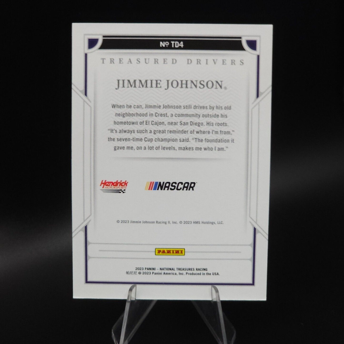 2023 Panini National Treasures - Treasured Drivers #TD4 Jimmie Johnson /25 - NASCARD.shop