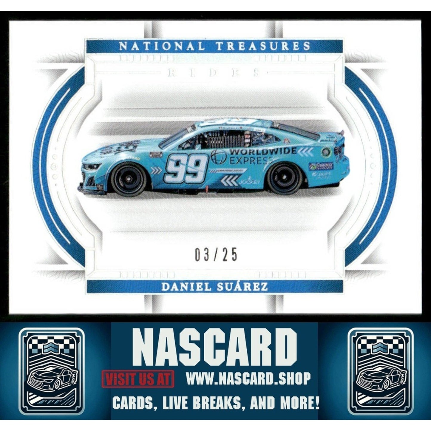 2024 National Treasures Rides Holo SIlver Daniel Suarez /25 - NASCARD.shop