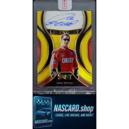 2024 Panini Select #LS-GBF Greg Biffle Legendary Signatures Gold Prizms #10/10 - NASCARD.shop