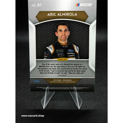 2019 Panini Prizm Power Train White Sparkle Prizm #87 Aric Almirola - NASCARD.shop