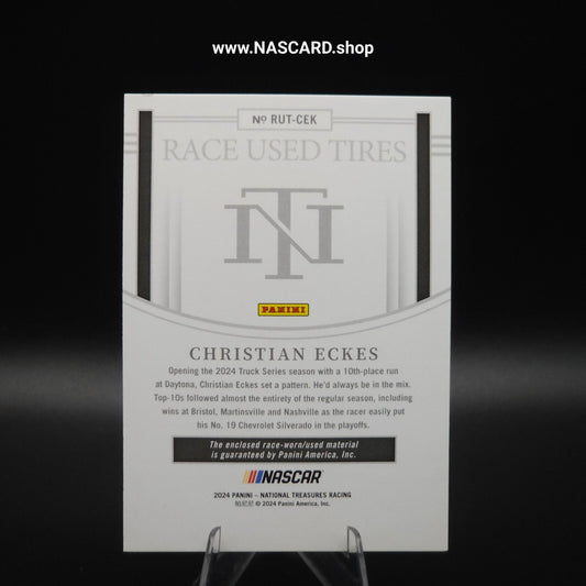 2024 National Treasures Race Used Tires Blue Christian Eckes /75