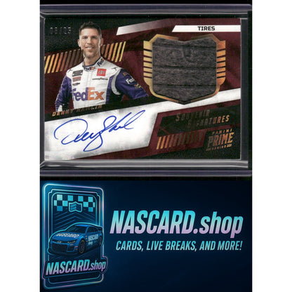 2023 Panini National Treasures Prime Denny Hamlin Souvenir Signatures Tires #/25 - NASCARD.shop