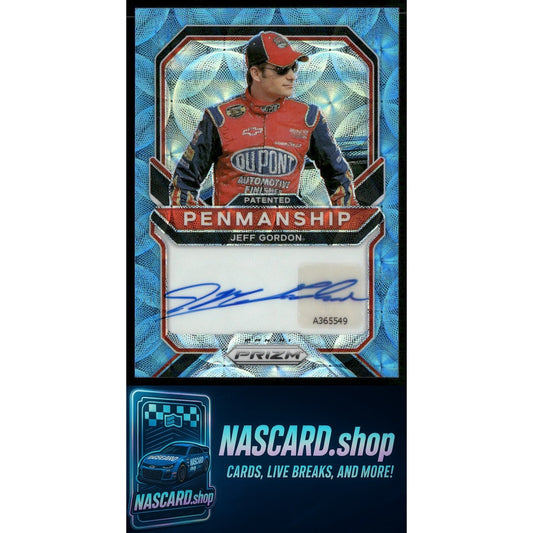 2021 Panini Prizm Jeff Gordon Patented Penmanship Carolina Blue Scope #/30 - NASCARD.shop