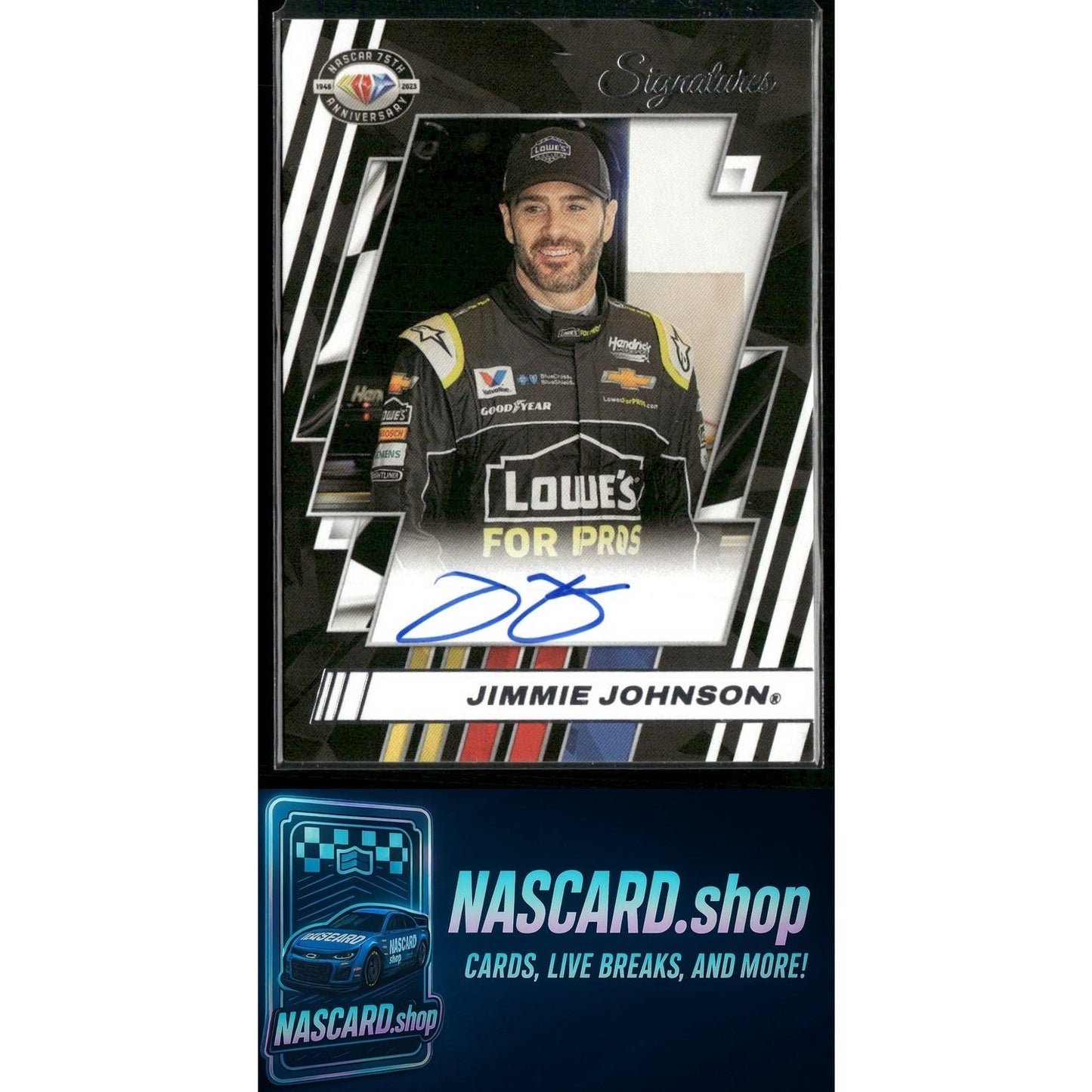 2024 Donruss #75-JJ Jimmie Johnson NASCAR 75th Anniversary Signatures