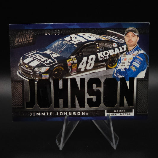 2023 Panini Prime - Names Jimmie Johnson #N-JJO Sheet Metal 04 /99 (MEM) - NASCARD.shop