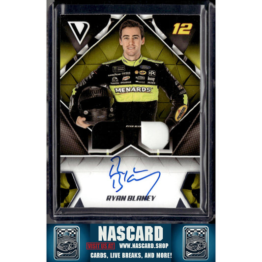 2019 Panini Victory Lane #DSS-RB Ryan Blaney Dual Swatch Signatures - NASCARD.shop