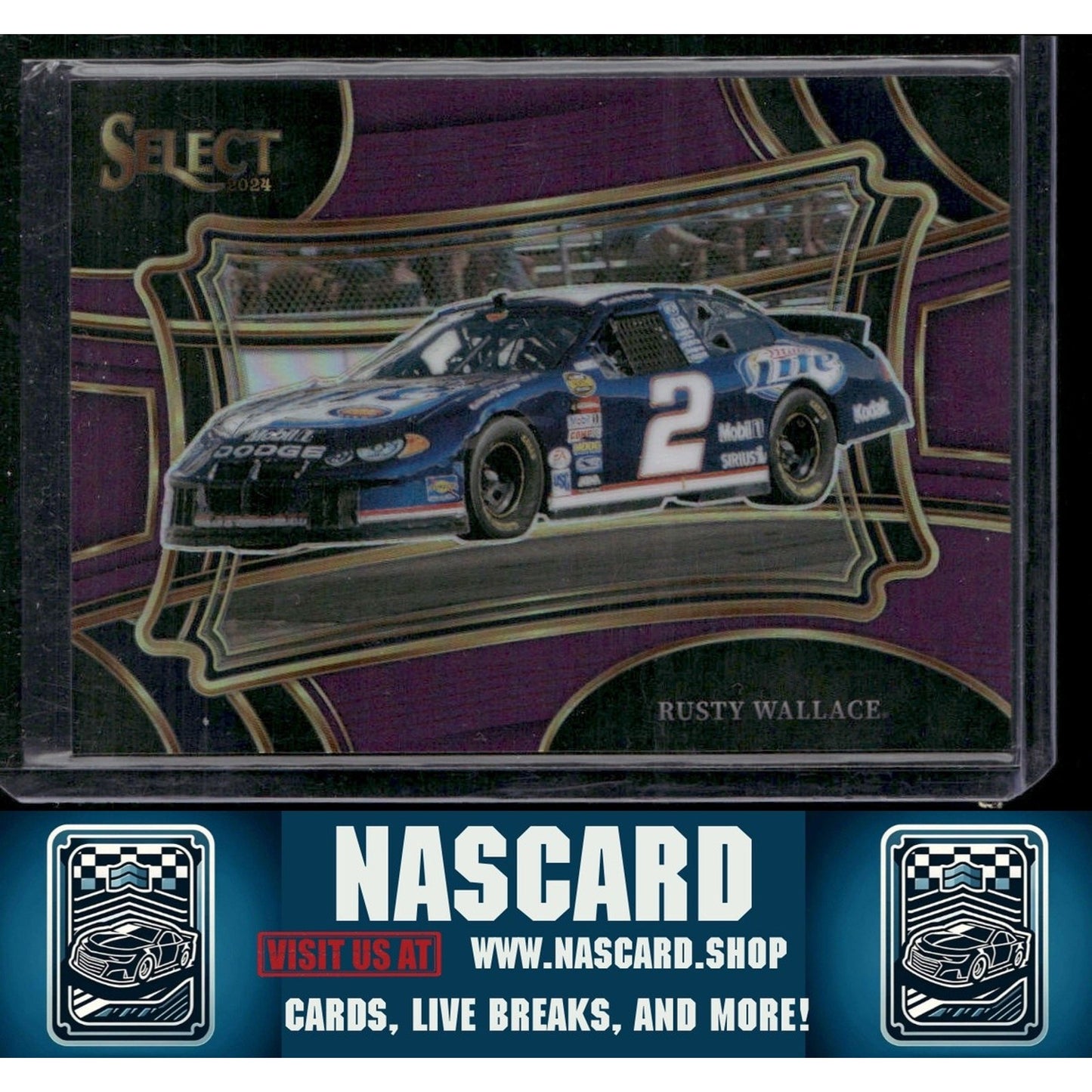 2024 Panini Select #155 Rusty Wallace Purple Prizms #/75