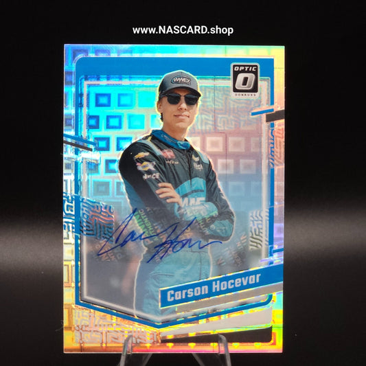 2024 Panini Donruss NASCAR Carson Hocevar #6 Optic Pandora Prizm Auto /25